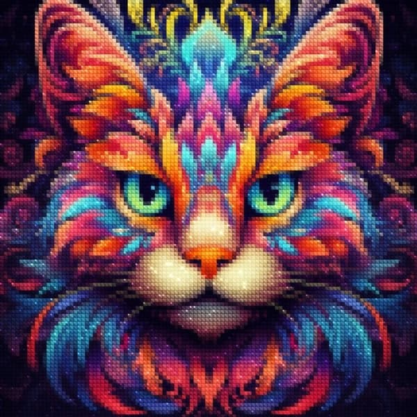 Diamantbroderi Sagokatt 30x30 cm