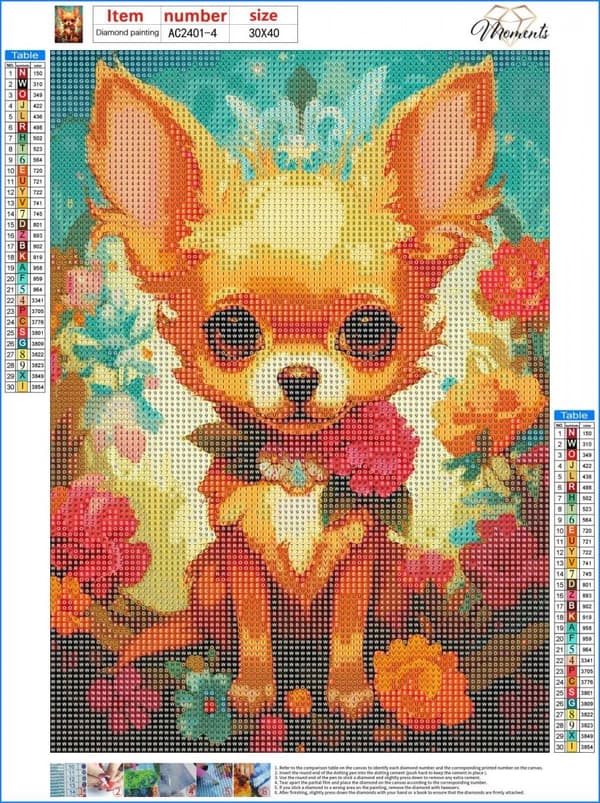 Diamantbroderi Söt Chihuahua 30x40 cm