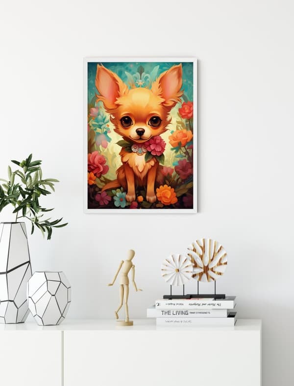 Diamantbroderi Söt Chihuahua 30x40 cm