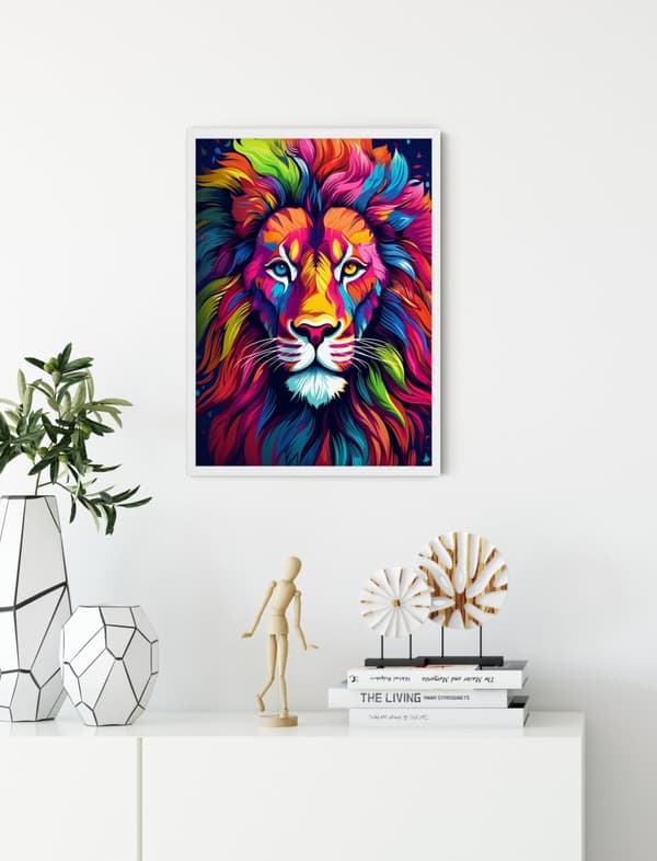 Diamantbroderi Regnbågslejon 3 30x40 cm