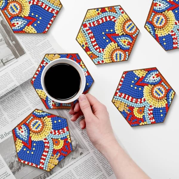 Diamantbroderi - Bordskåner - Honeycomb - Mandala