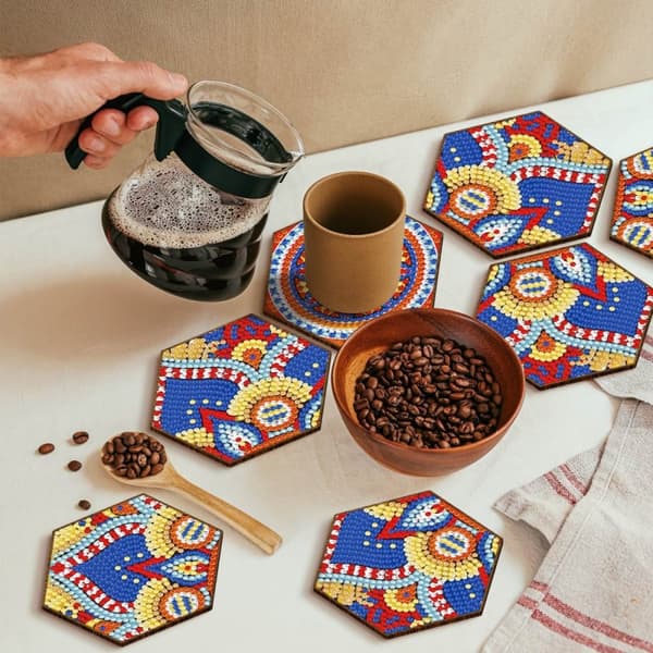 Diamantbroderi - Bordskåner - Honeycomb - Mandala