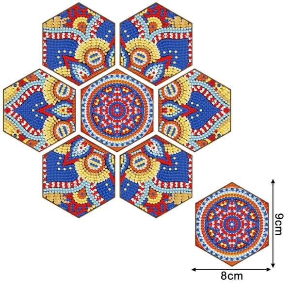 Diamantbroderi - Bordskåner - Honeycomb - Mandala