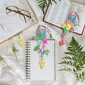 Miniatyrbillede 3 af 6: Diamantbroderi bogmærke bogmærker sæt med 6 - Blomsterfjer
