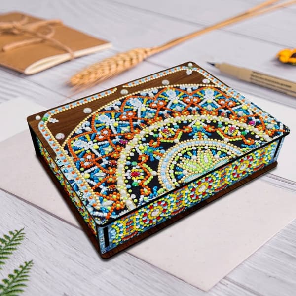 Diamantbroderi Dekorativ Ask Kista - Spetsmandala