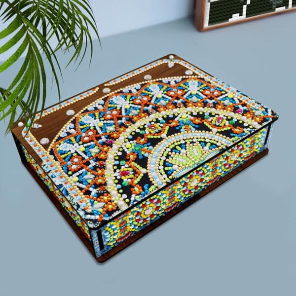 Diamantbroderi Dekorativ Ask Kista - Spetsmandala