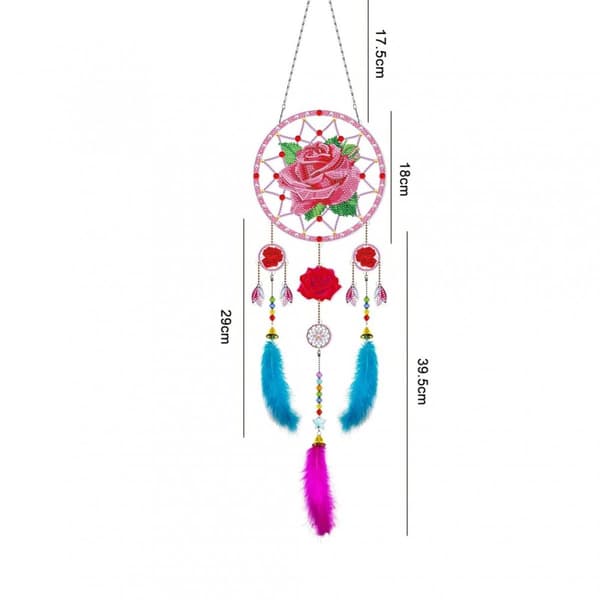 Diamant Drømmefanger Broderi - Rosenblomst