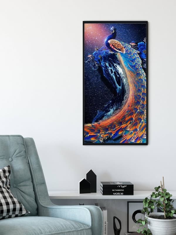 Diamantbroderi Stjärna Påfågel 45x85 cm