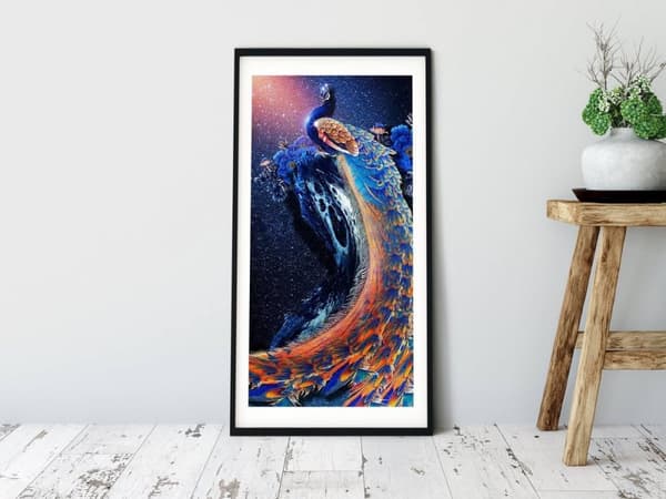 Diamantbroderi Stjärna Påfågel 45x85 cm