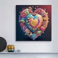 Miniatyrbild 1 av 2: Diamantbroderi Blomma Kärlek 30x30 cm