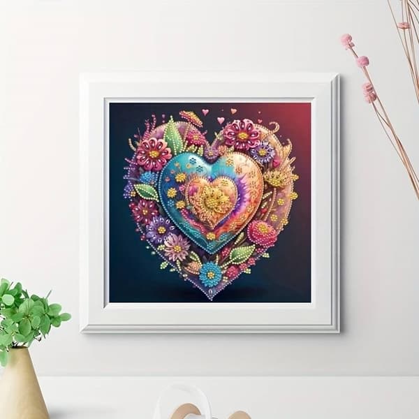 Diamantbroderi Blomma Kärlek 30x30 cm