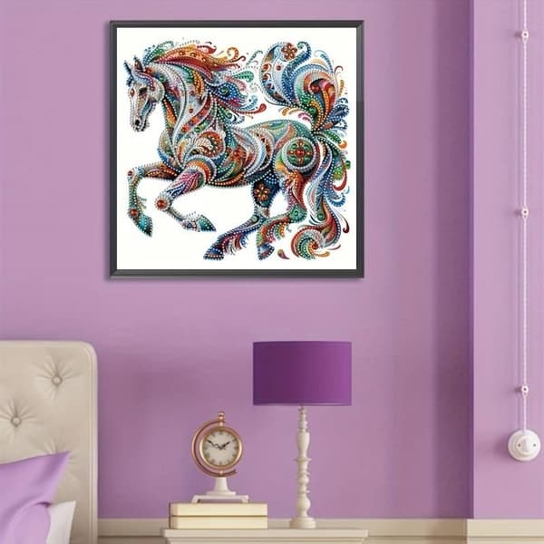 Diamantbroderi Skinnende Galop 30x30 cm