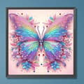 Miniatyrbillede 2 af 2: Diamantbroderi Pastel Sommerfugl 30x30 cm