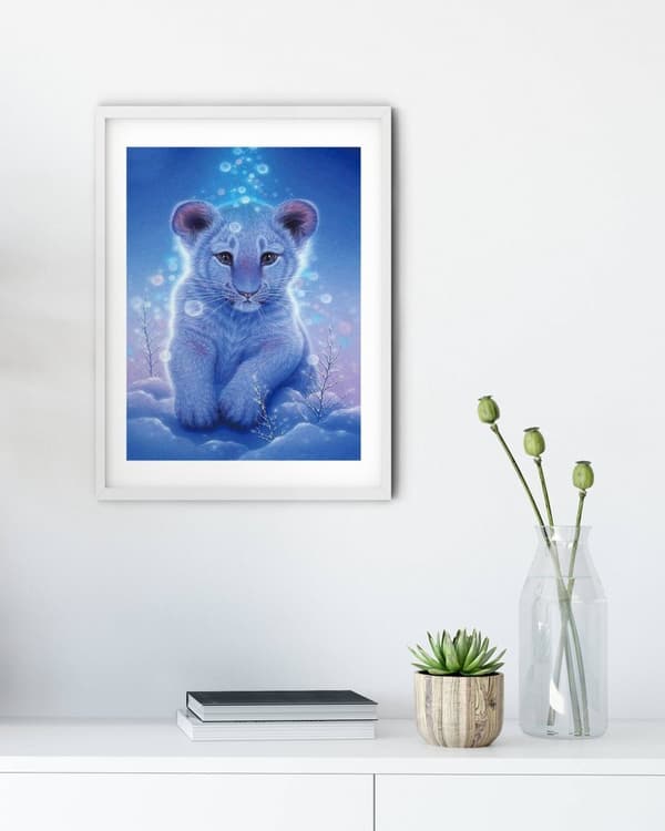 Diamantbroderi Snötiger 30x40 cm