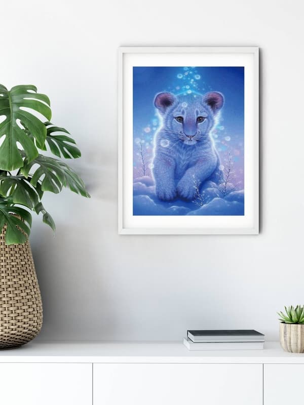 Diamantbroderi Snötiger 30x40 cm