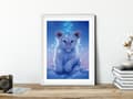 Miniatyrbild 6 av 6: Diamantbroderi Snötiger 30x40 cm