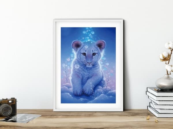 Diamantbroderi Snötiger 30x40 cm
