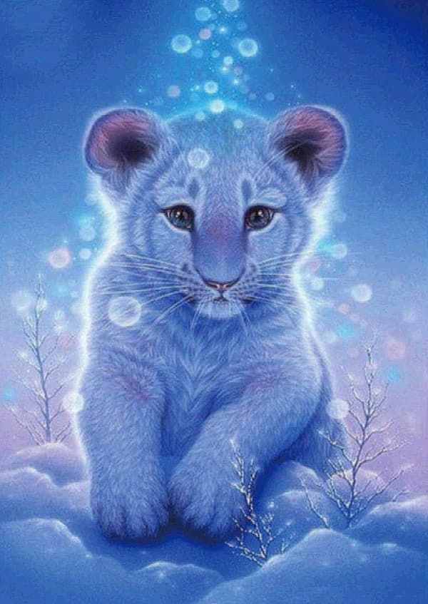 Diamantbroderi Snötiger 30x40 cm