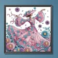 Miniatyrbild 3 av 3: Diamantbroderi Kvinnan och blommornas magi 30x30 cm