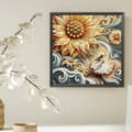 Miniatyrbild 1 av 4: Diamantbroderi Kvinna i solrosglöd 30x30 cm