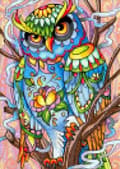 Miniatyrbillede 3 af 6: Diamantbroderi Regnbue Ugle 30x40 cm
