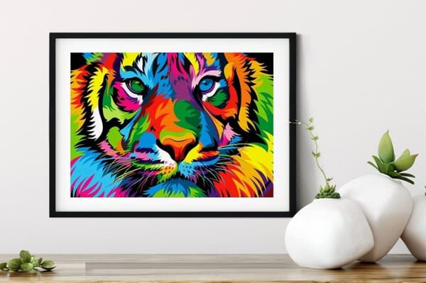 Diamantbroderi Regnbåge Tiger 30x40 cm