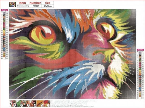 Diamantbroderi Regnbue Kat 2 30x40 cm
