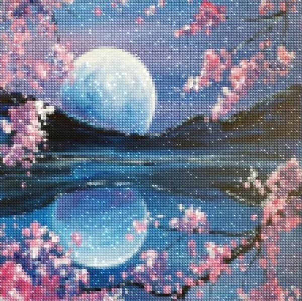 Diamantbroderi Vårsolnedgång 30x30 cm