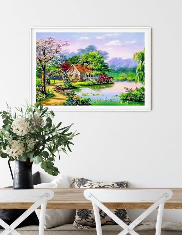 Diamantbroderi Sommarhus 55x75 cm