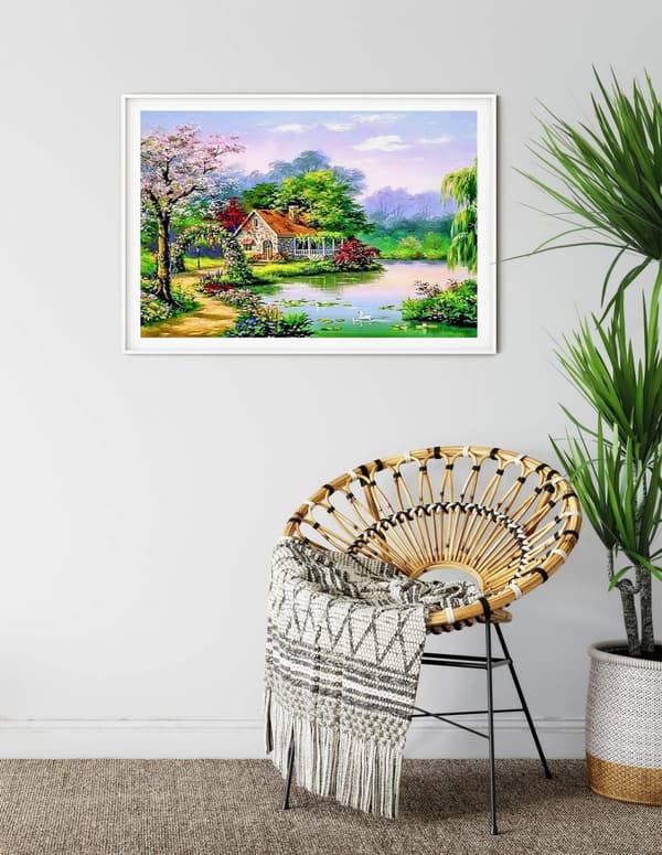 Diamantbroderi Sommarhus 55x75 cm