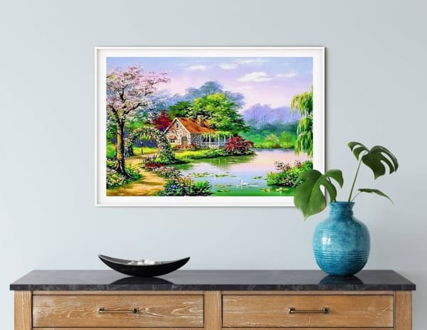 Diamantbroderi Sommarhus 55x75 cm