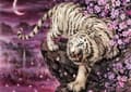Miniatyrbillede 1 af 6: Diamantbroderi Tiger på klippe 45x55 cm