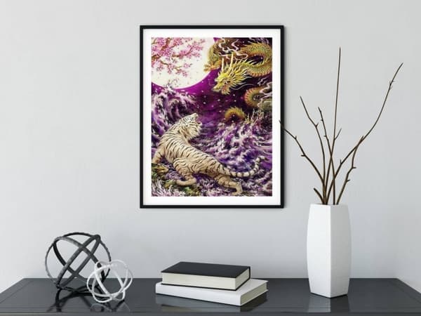 Diamantbroderi Tiger och Drake 45x60 cm