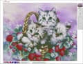 Miniatyrbillede 3 af 6: Diamantbroderi Søde Katte Tre 45x55 cm