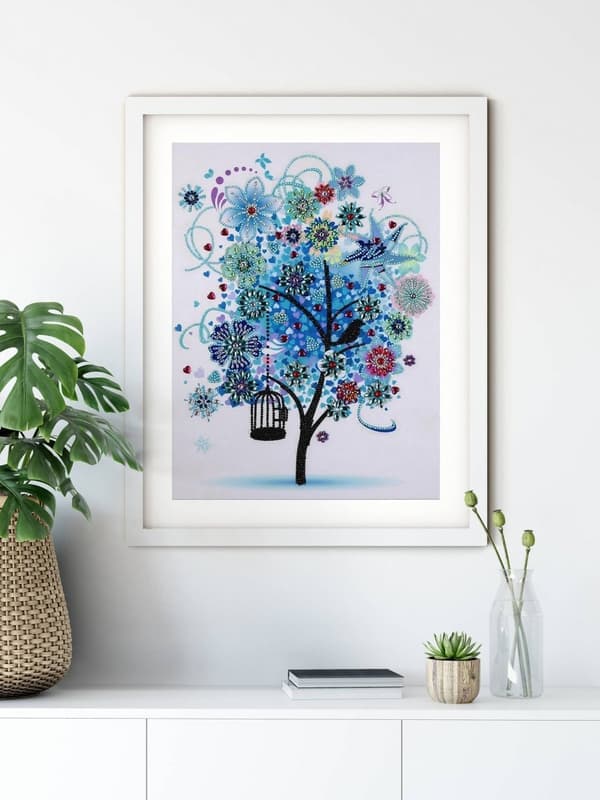 Diamantbroderi Vintertræ 45x55 cm