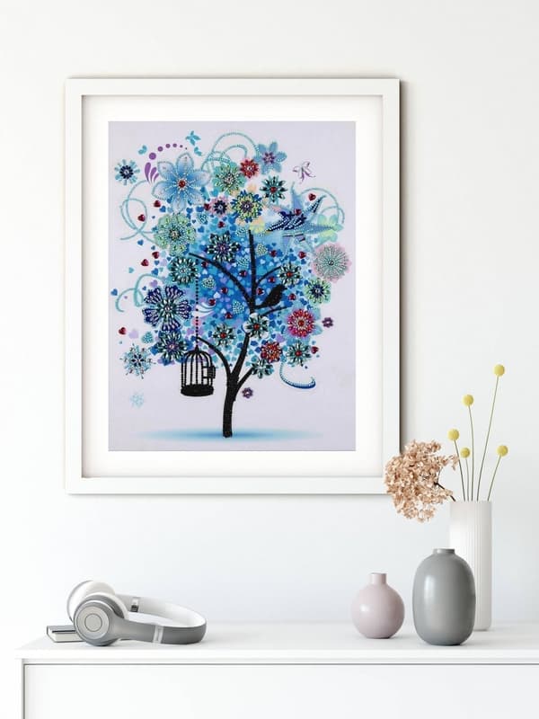Diamantbroderi Vintertræ 45x55 cm