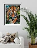 Miniatyrbild 4 av 6: Diamantbroderi med hukande tiger 2 40x50 cm