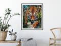 Miniatyrbild 6 av 6: Diamantbroderi med hukande tiger 2 40x50 cm
