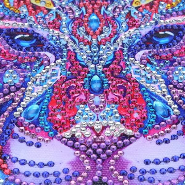 Diamantbroderi Blå Tiger 30x30cm
