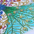 Miniatyrbild 4 av 5: Diamantbroderi Blommig påfågel 47x47 cm