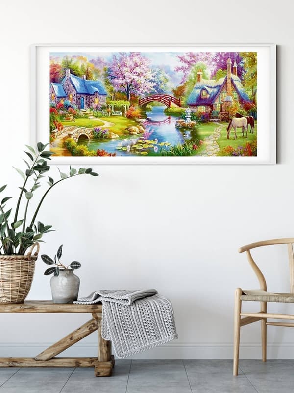Diamantbroderi Vårträdgård 60x110 cm
