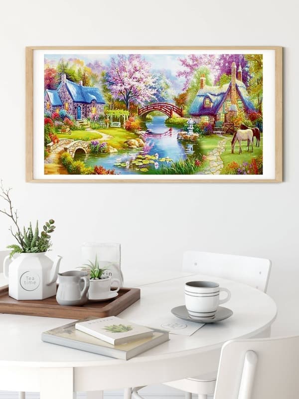 Diamantbroderi Vårträdgård 60x110 cm