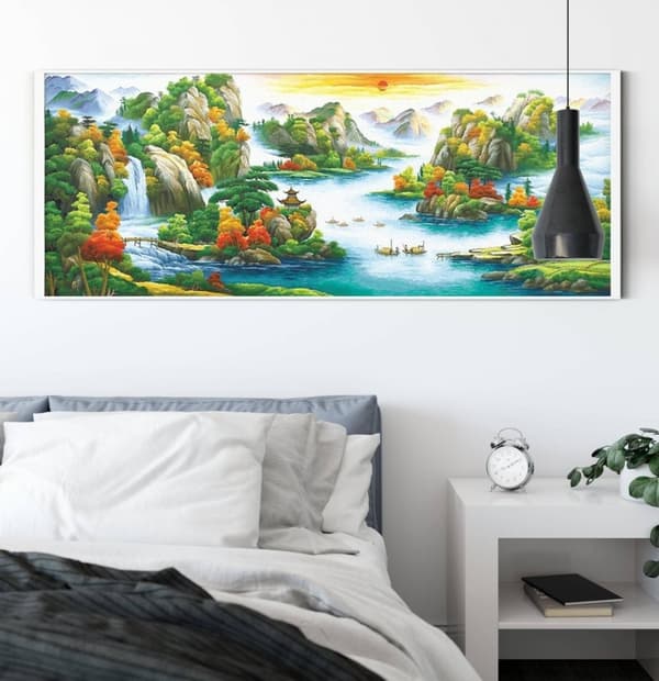 Timanttikirjonta Vuoristomaisema 52x140 cm