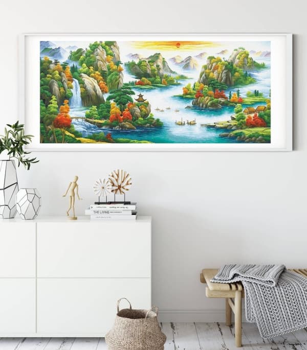 Timanttikirjonta Vuoristomaisema 52x140 cm