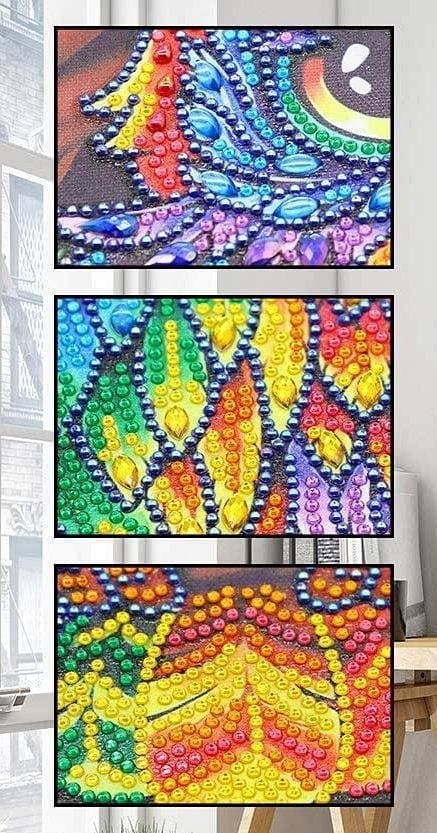 Diamantbroderi Blå Uggla 30x40 cm