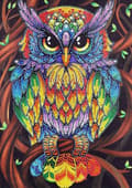 Miniatyrbild 1 av 5: Diamantbroderi Blå Uggla 30x40 cm