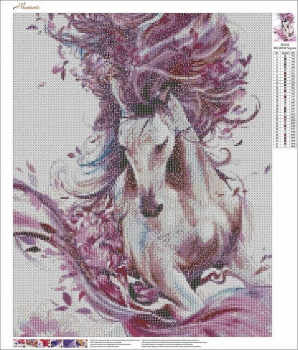 Diamantbroderi Drömhäst 45x55 cm K