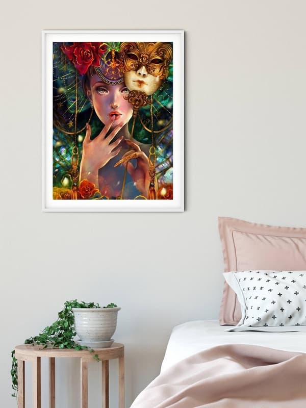 Diamantbroderi Kvinnamask 45x55 cm K