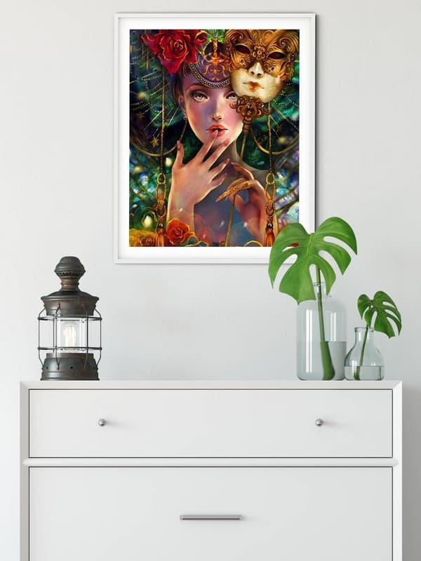 Diamantbroderi Kvinnamask 45x55 cm K