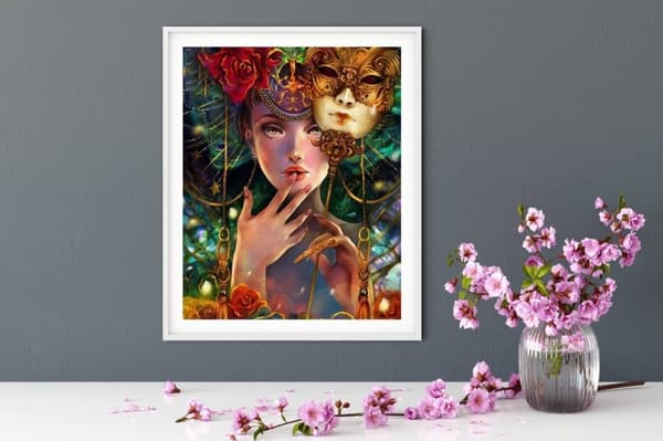 Diamantbroderi Kvinnamask 45x55 cm K